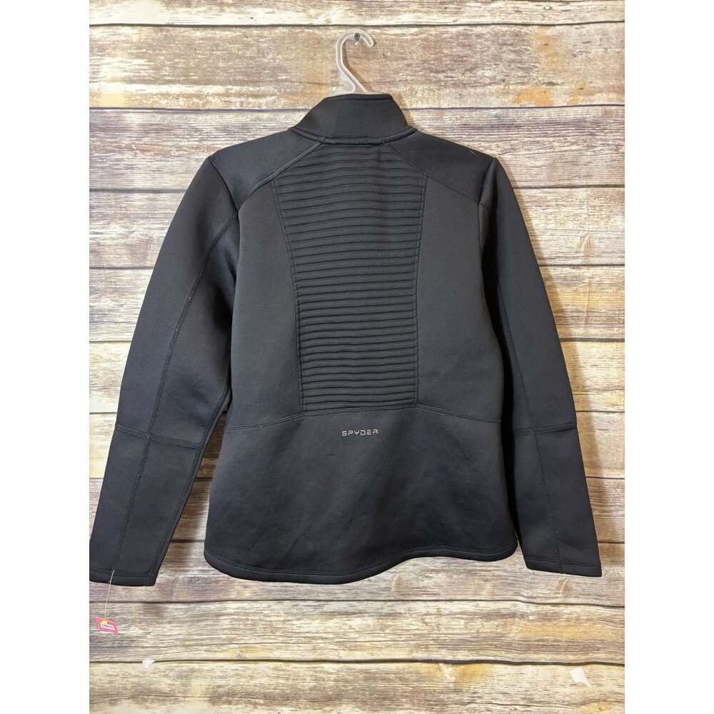 Spyder Ladies Venom Full-Zip Jacket M‎ Medium Black Ribbed Zip Pockets - Picture 3 of 6